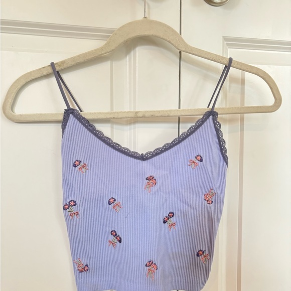 Old Navy Purple Camisole with Lace and Floral Embroidery - Picture 1 of 3